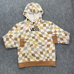 VANS Hoodie Pullover Youth Size Small Checkered Print Skateboarding Shirt Grom